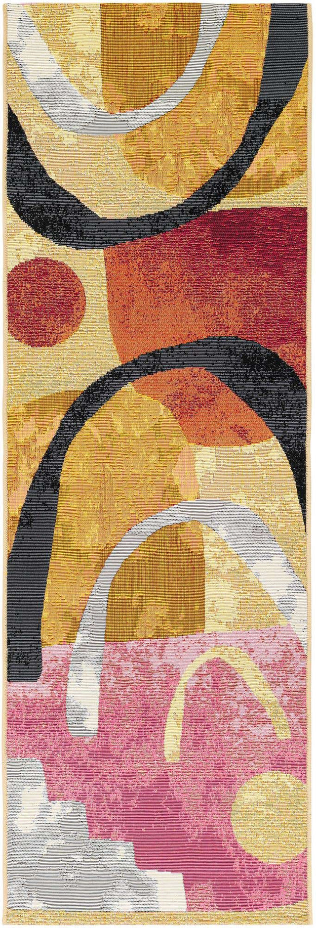Multicolor 2' x 6' 1 Outdoor Modern Runner Area Rug Weather Resistant for Patio, Deck, Terrace, Balcony, Porch 100% Polypropylene Modern Outside Carpet for Sale at Rug Engine