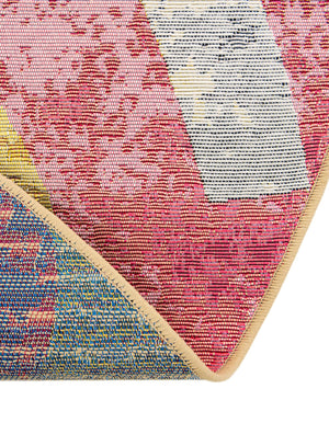 Multicolor 7' 10 x 7' 10 Outdoor Modern Round Area Rug Weather Resistant for Patio, Deck, Terrace, Balcony, Porch 100% Polypropylene Modern Outside Carpet for Sale at Rug Engine