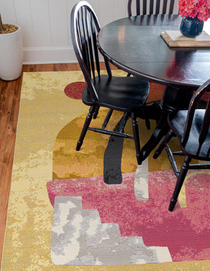 Multicolor 7' 10 x 7' 10 Outdoor Modern Square Area Rug Weather Resistant for Patio, Deck, Terrace, Balcony, Porch 100% Polypropylene Modern Outside Carpet for Sale at Rug Engine