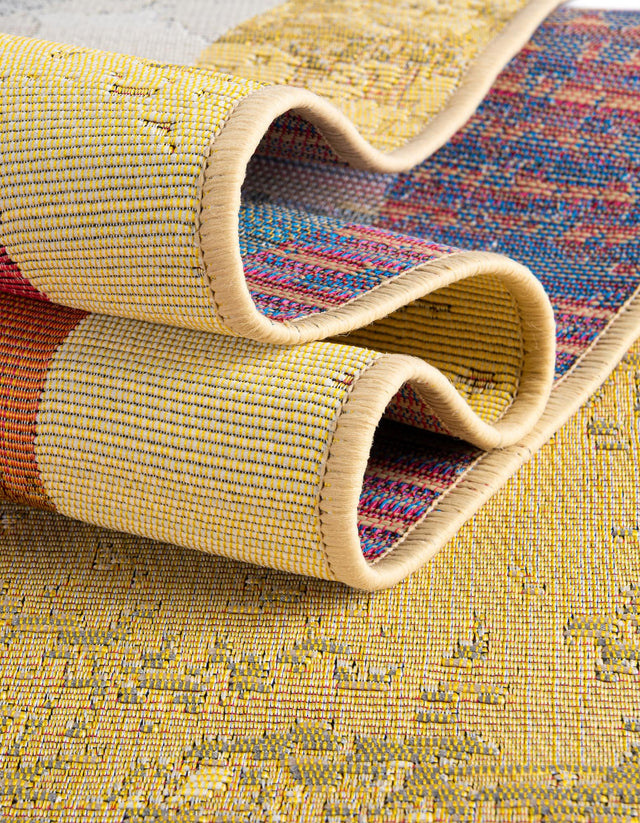 Multicolor 10' x 10' Outdoor Modern Square Area Rug Weather Resistant for Patio, Deck, Terrace, Balcony, Porch 100% Polypropylene Modern Outside Carpet for Sale at Rug Engine
