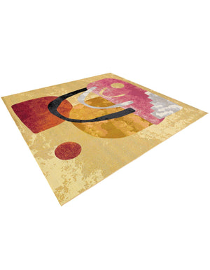 Multicolor 7' 10 x 7' 10 Outdoor Modern Square Area Rug Weather Resistant for Patio, Deck, Terrace, Balcony, Porch 100% Polypropylene Modern Outside Carpet for Sale at Rug Engine