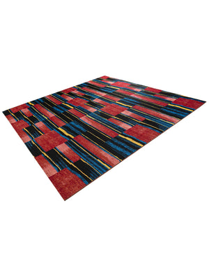 Multicolor 10' x 10' Outdoor Modern Square Area Rug Weather Resistant for Patio, Deck, Terrace, Balcony, Porch 100% Polypropylene Modern Outside Carpet for Sale at Rug Engine