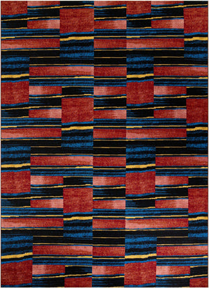 Multicolor 10' x 14' 1 Outdoor Modern Rectangle Area Rug Weather Resistant for Patio, Deck, Terrace, Balcony, Porch 100% Polypropylene Modern Outside Carpet for Sale at Rug Engine