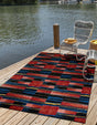 Multicolor 6' 1 x 9' Outdoor Modern Rectangle Area Rug Weather Resistant for Patio, Deck, Terrace, Balcony, Porch 100% Polypropylene Modern Outside Carpet for Sale at Rug Engine