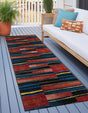 Multicolor 2' 7 x 10' Outdoor Modern Runner Area Rug Weather Resistant for Patio, Deck, Terrace, Balcony, Porch 100% Polypropylene Modern Outside Carpet for Sale at Rug Engine