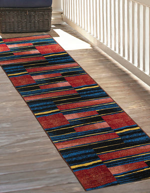 Multicolor 2' x 8' Outdoor Modern Runner Area Rug Weather Resistant for Patio, Deck, Terrace, Balcony, Porch 100% Polypropylene Modern Outside Carpet for Sale at Rug Engine