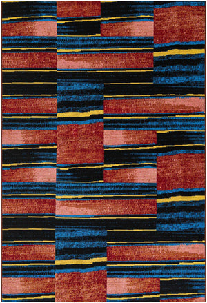 Multicolor 6' 1 x 9' Outdoor Modern Rectangle Area Rug Weather Resistant for Patio, Deck, Terrace, Balcony, Porch 100% Polypropylene Modern Outside Carpet for Sale at Rug Engine