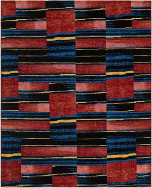 Multicolor 7' 10 x 10' Outdoor Modern Rectangle Area Rug Weather Resistant for Patio, Deck, Terrace, Balcony, Porch 100% Polypropylene Modern Outside Carpet for Sale at Rug Engine