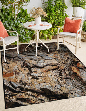 Multicolor 5' 1 x 7' 1 Outdoor Modern Rectangle Area Rug Weather Resistant for Patio, Deck, Terrace, Balcony, Porch 100% Polypropylene Modern Outside Carpet for Sale at Rug Engine