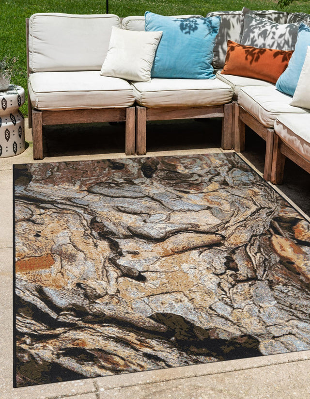 Multicolor 5' 1 x 8' Outdoor Modern Rectangle Rug