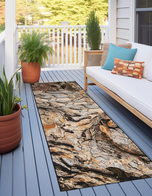 Multicolor 2' x 6' 1 Outdoor Modern Runner Area Rug Weather Resistant for Patio, Deck, Terrace, Balcony, Porch 100% Polypropylene Modern Outside Carpet for Sale at Rug Engine