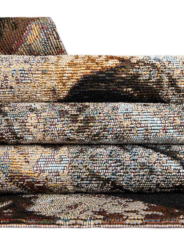 Multicolor 10' x 10' Outdoor Modern Square Area Rug Weather Resistant for Patio, Deck, Terrace, Balcony, Porch 100% Polypropylene Modern Outside Carpet for Sale at Rug Engine