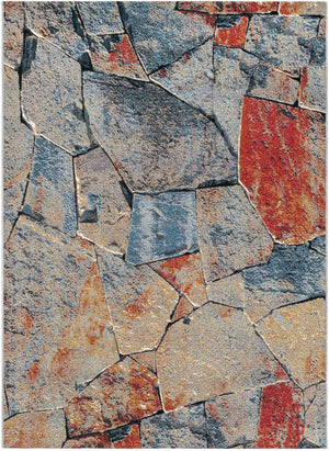 Multicolor 5' 1 x 7' 1 Outdoor Modern Rectangle Area Rug Weather Resistant for Patio, Deck, Terrace, Balcony, Porch 100% Polypropylene Modern Outside Carpet for Sale at Rug Engine