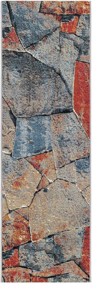 Multicolor 2' x 6' 1 Outdoor Modern Runner Area Rug Weather Resistant for Patio, Deck, Terrace, Balcony, Porch 100% Polypropylene Modern Outside Carpet for Sale at Rug Engine