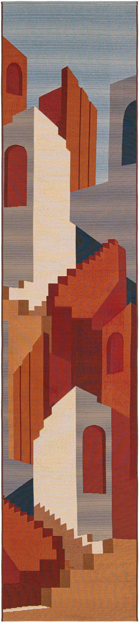 Multicolor 2' 7 x 12' Outdoor Modern Runner Area Rug Weather Resistant for Patio, Deck, Terrace, Balcony, Porch 100% Polypropylene Modern Outside Carpet for Sale at Rug Engine