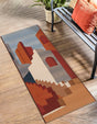 Multicolor 2' x 5' 1 Outdoor Modern Runner Area Rug Weather Resistant for Patio, Deck, Terrace, Balcony, Porch 100% Polypropylene Modern Outside Carpet for Sale at Rug Engine