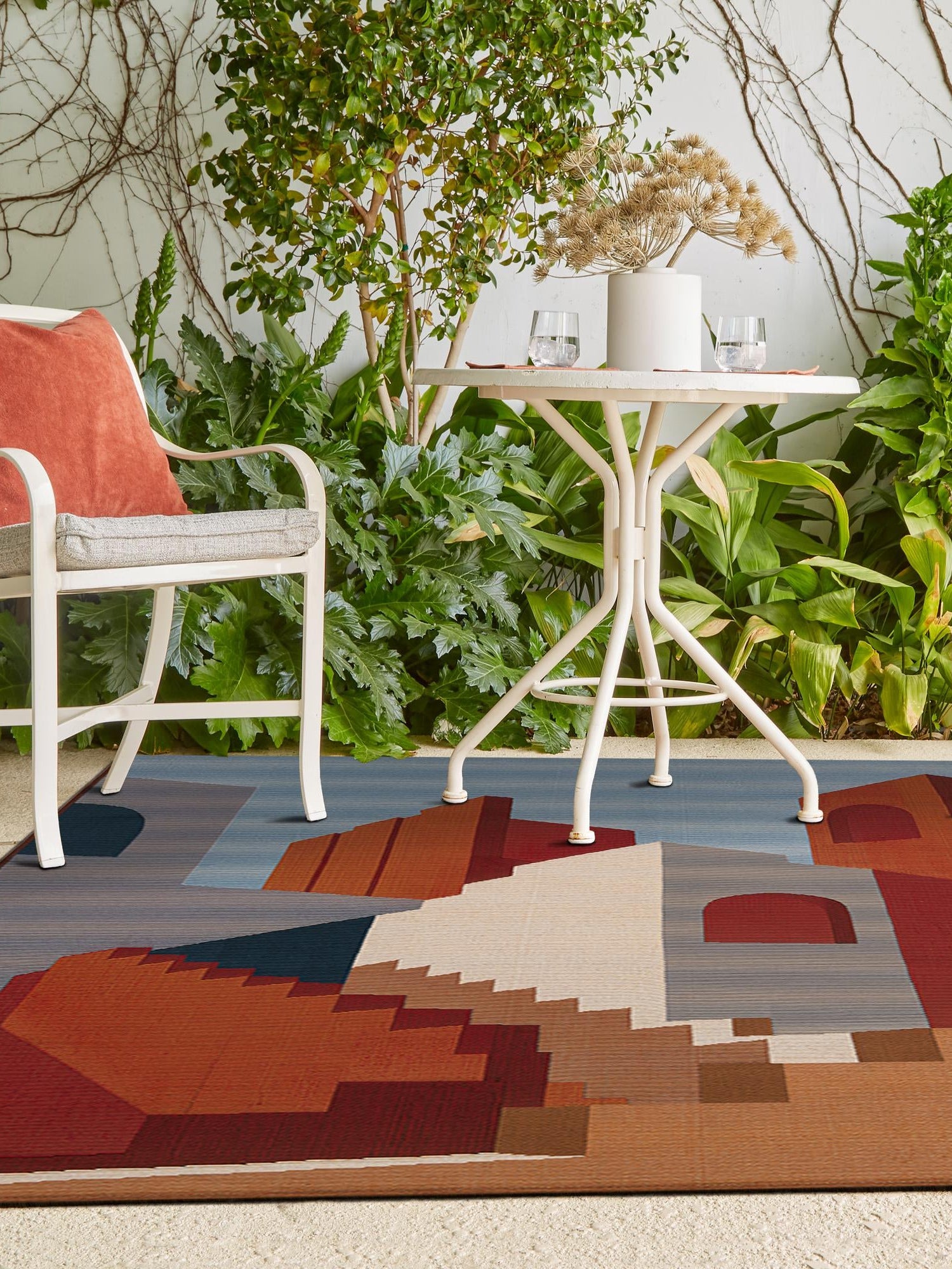 Multicolor 2' x 3' 1 Outdoor Modern Rectangle Area Rug Weather Resistant for Patio, Deck, Terrace, Balcony, Porch 100% Polypropylene Modern Outside Carpet for Sale at Rug Engine