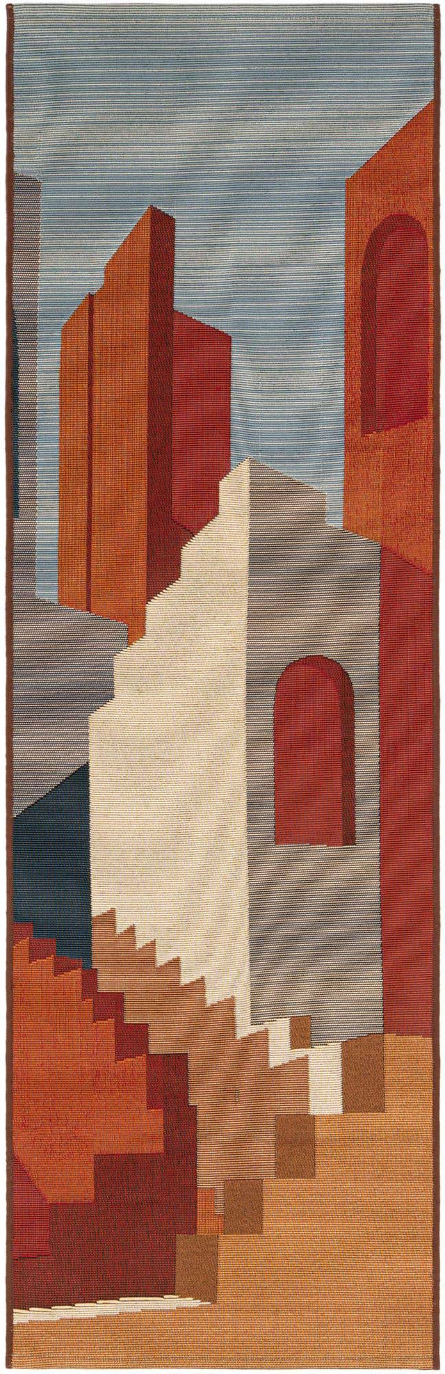 Multicolor 2' x 6' 1 Outdoor Modern Runner Area Rug Weather Resistant for Patio, Deck, Terrace, Balcony, Porch 100% Polypropylene Modern Outside Carpet for Sale at Rug Engine