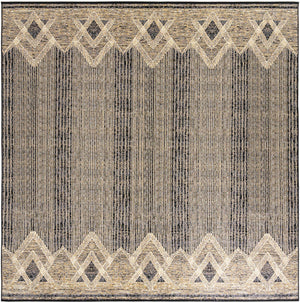 Charcoal 10' x 10' Outdoor Modern Square Area Rug Weather Resistant for Patio, Deck, Terrace, Balcony, Porch 100% Polypropylene Modern Outside Carpet for Sale at Rug Engine