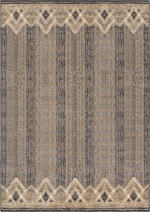 Charcoal 10' x 14' 1 Outdoor Modern Rectangle Area Rug Weather Resistant for Patio, Deck, Terrace, Balcony, Porch 100% Polypropylene Modern Outside Carpet for Sale at Rug Engine