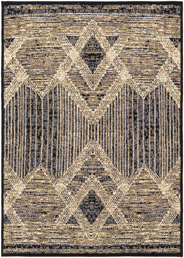 Charcoal 2' x 3' 1 Outdoor Modern Rectangle Area Rug Weather Resistant for Patio, Deck, Terrace, Balcony, Porch 100% Polypropylene Modern Outside Carpet for Sale at Rug Engine