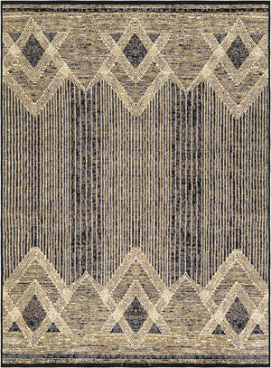 Charcoal 5' 1 x 7' 1 Outdoor Modern Rectangle Area Rug Weather Resistant for Patio, Deck, Terrace, Balcony, Porch 100% Polypropylene Modern Outside Carpet for Sale at Rug Engine