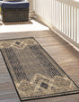 Charcoal 2' x 8' Outdoor Modern Runner Area Rug Weather Resistant for Patio, Deck, Terrace, Balcony, Porch 100% Polypropylene Modern Outside Carpet for Sale at Rug Engine