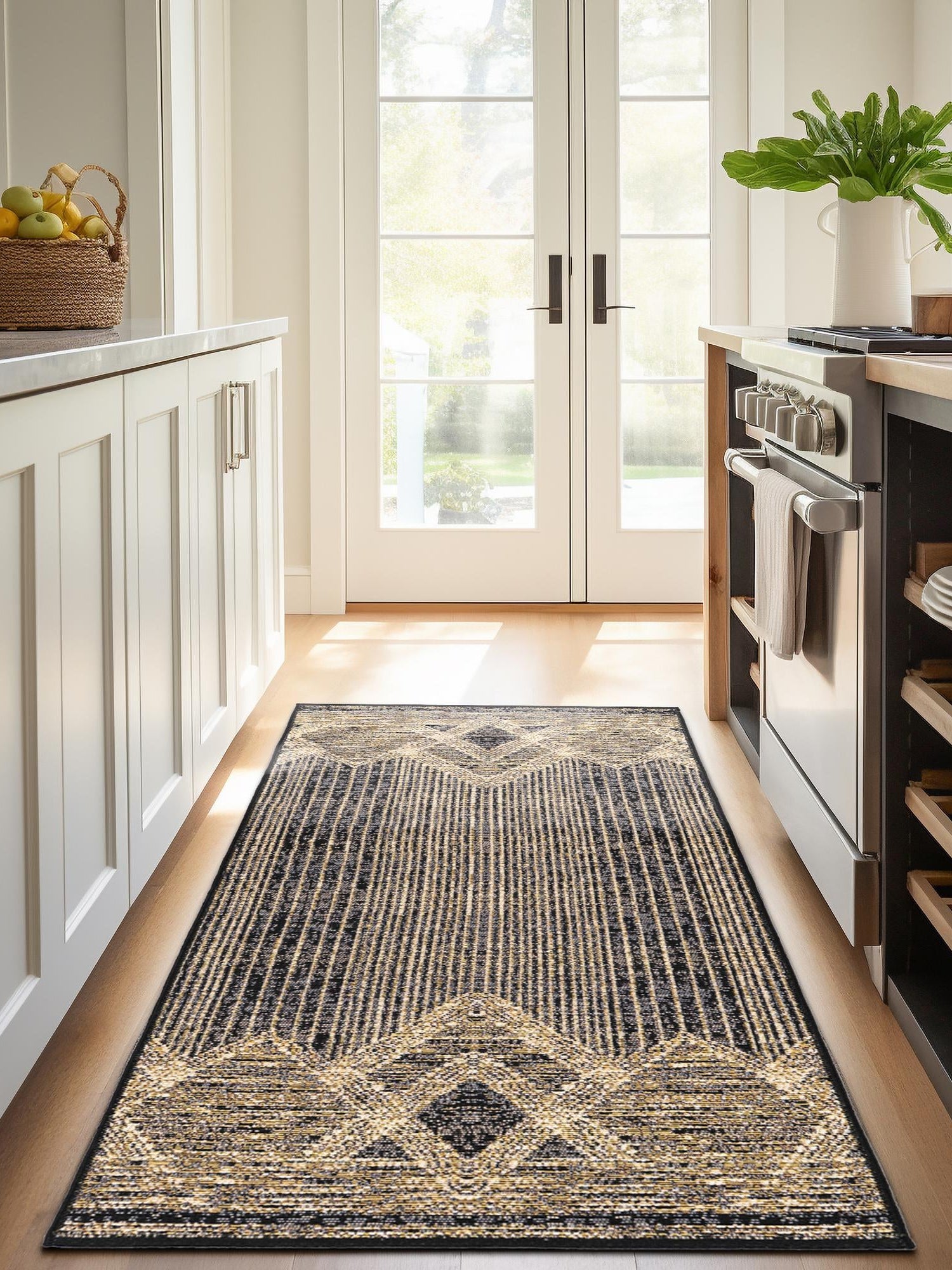 Charcoal 2' x 8' Outdoor Modern Runner Area Rug Weather Resistant for Patio, Deck, Terrace, Balcony, Porch 100% Polypropylene Modern Outside Carpet for Sale at Rug Engine