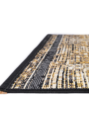 Charcoal 2' x 5' 1 Outdoor Modern Runner Area Rug Weather Resistant for Patio, Deck, Terrace, Balcony, Porch 100% Polypropylene Modern Outside Carpet for Sale at Rug Engine