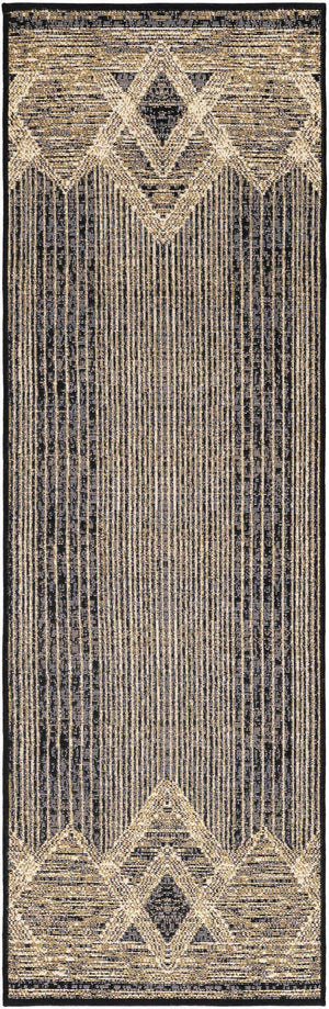Charcoal 2' x 6' 1 Outdoor Modern Runner Area Rug Weather Resistant for Patio, Deck, Terrace, Balcony, Porch 100% Polypropylene Modern Outside Carpet for Sale at Rug Engine