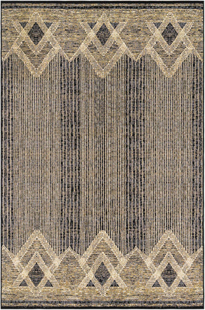Charcoal 6' 1 x 9' Outdoor Modern Rectangle Area Rug Weather Resistant for Patio, Deck, Terrace, Balcony, Porch 100% Polypropylene Modern Outside Carpet for Sale at Rug Engine