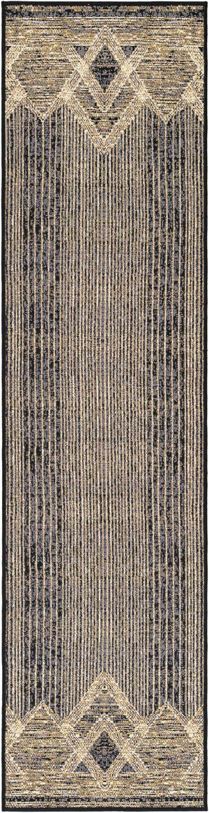 Charcoal 2' x 8' Outdoor Modern Runner Area Rug Weather Resistant for Patio, Deck, Terrace, Balcony, Porch 100% Polypropylene Modern Outside Carpet for Sale at Rug Engine