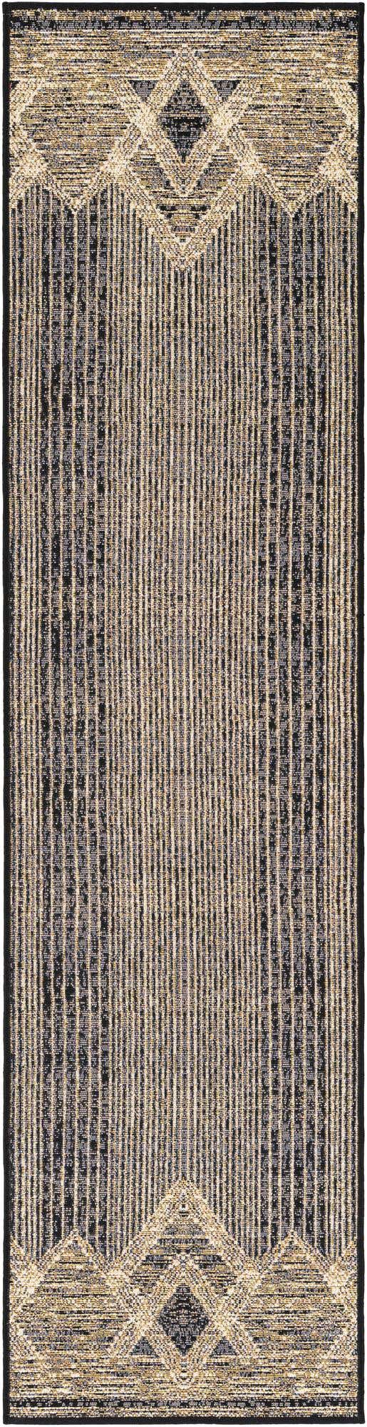Charcoal 2' x 8' Outdoor Modern Runner Area Rug Weather Resistant for Patio, Deck, Terrace, Balcony, Porch 100% Polypropylene Modern Outside Carpet for Sale at Rug Engine