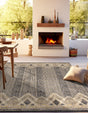 Charcoal 10' x 10' Outdoor Modern Square Area Rug Weather Resistant for Patio, Deck, Terrace, Balcony, Porch 100% Polypropylene Modern Outside Carpet for Sale at Rug Engine