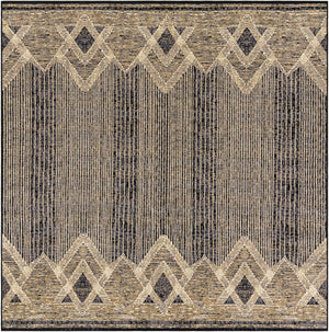 Charcoal 7' 10 x 7' 10 Outdoor Modern Square Area Rug Weather Resistant for Patio, Deck, Terrace, Balcony, Porch 100% Polypropylene Modern Outside Carpet for Sale at Rug Engine