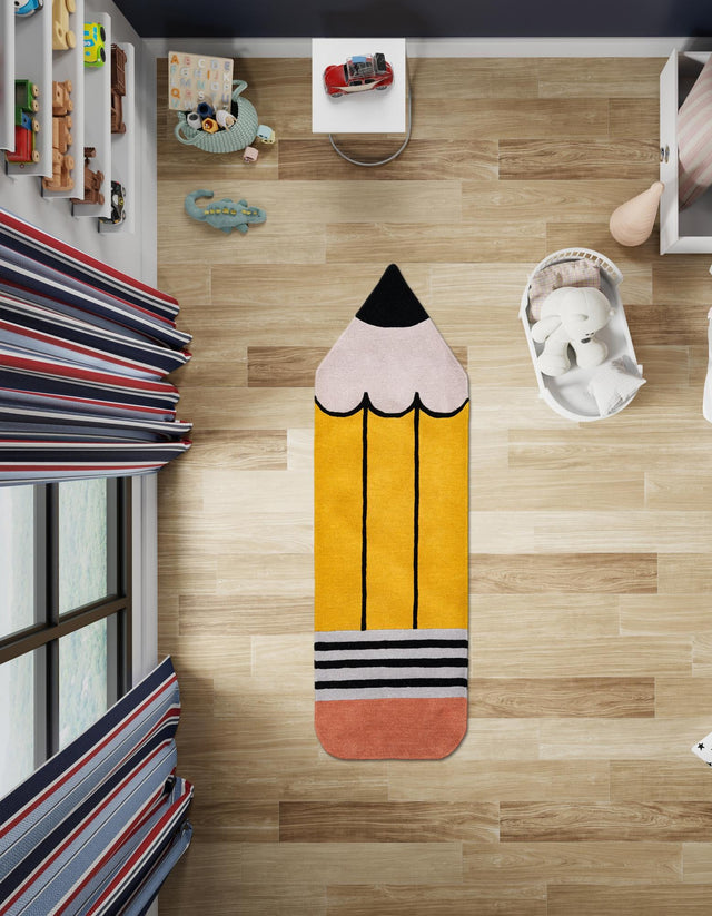 Multicolor 2' x 6' Playtime Kids Wool Runner Rug