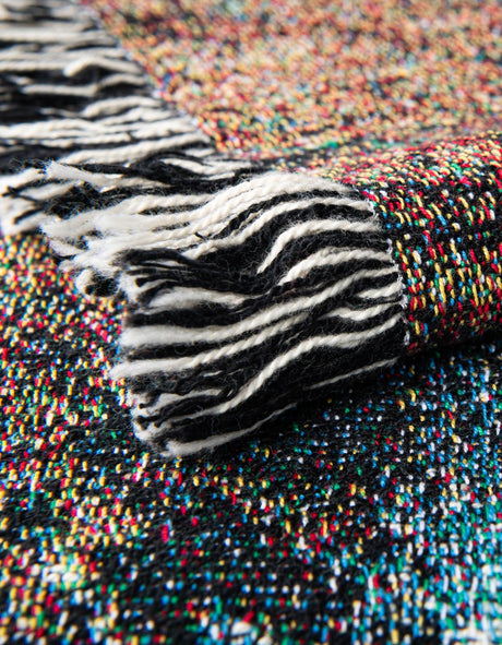 Green and White 4' 6 x 6' Throw Blanket Rectangle Area Rug 100% Cotton Washable Cozy Soft Warm Room Decor Accent Made In USA