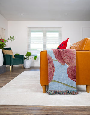Red 4' 6 x 6' Throw Blanket Rectangle Rug