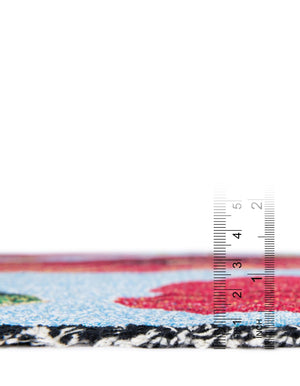 Red 4' 6 x 6' Throw Blanket Rectangle Rug
