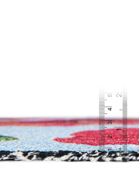 Red 4' 6 x 6' Throw Blanket Rectangle Area Rug 100% Cotton Washable Cozy Soft Warm Room Decor Accent Made In USA