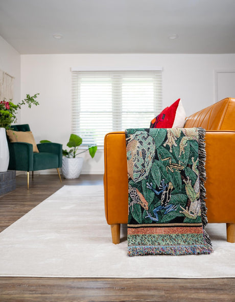 Green 4' 6 x 6' Throw Blanket Rectangle Rug