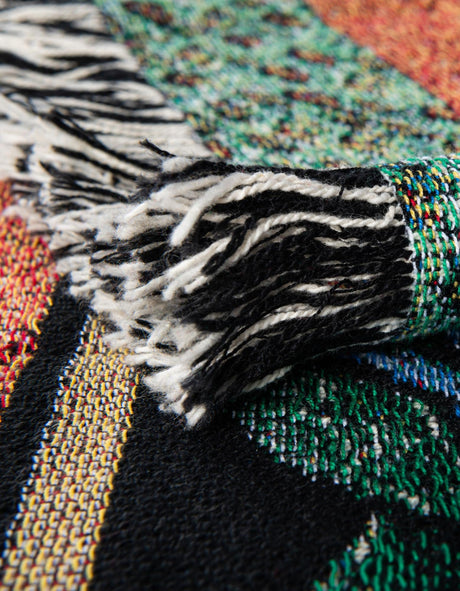 Green 4' 6 x 6' Throw Blanket Rectangle Area Rug 100% Cotton Washable Cozy Soft Warm Room Decor Accent Made In USA