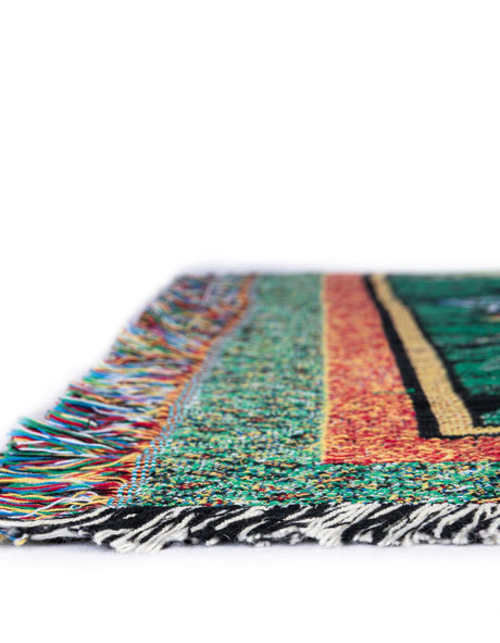 Green 4' 6 x 6' Throw Blanket Rectangle Area Rug 100% Cotton Washable Cozy Soft Warm Room Decor Accent Made In USA