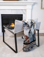 Black and White 4' 6 x 6' Throw Blanket Rectangle Rug