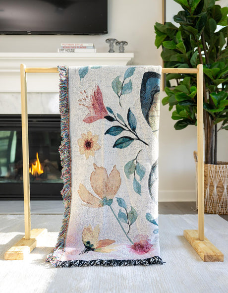 Yellow 4' 6 x 6' Throw Blanket Rectangle Area Rug 100% Cotton Washable Cozy Soft Warm Room Decor Accent Made In USA