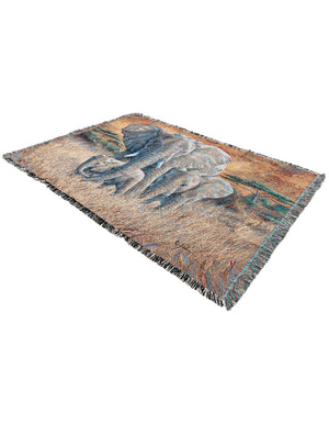 Brown and Gray 4' 6 x 6' Throw Blanket Rectangle Rug
