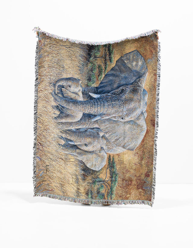 Brown and Gray 4' 6 x 6' Throw Blanket Rectangle Rug