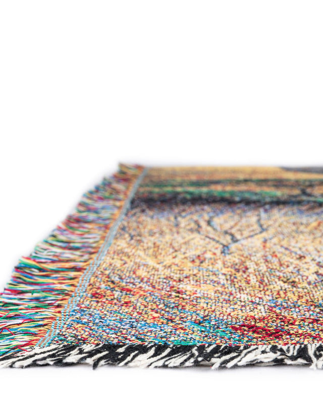 Brown and Gray 4' 6 x 6' Throw Blanket Rectangle Rug