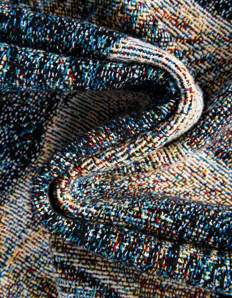 Brown and Gray 4' 6 x 6' Throw Blanket Rectangle Area Rug 100% Cotton Washable Cozy Soft Warm Room Decor Accent Made In USA