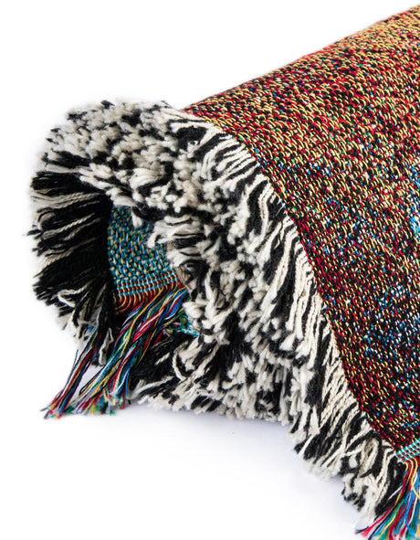 Brown and Gray 4' 6 x 6' Throw Blanket Rectangle Area Rug 100% Cotton Washable Cozy Soft Warm Room Decor Accent Made In USA